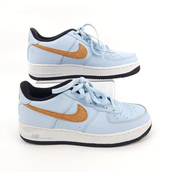 AIR FORCE 1 FELT CELESTINE Shoes Women Size 8.5 / 7Y BLUE GOLD BV6058-400 - Picture 1 of 10